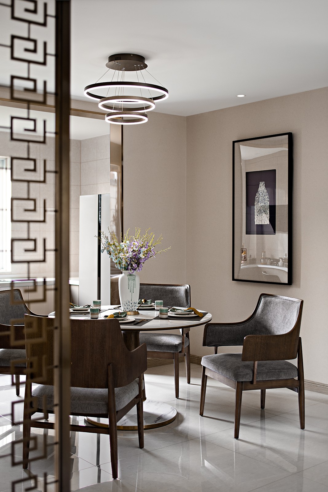 佛山装修公司新中式风格室内装修效果图-餐厅 佛山装修公司新中式风格室内装修效果图-餐厅