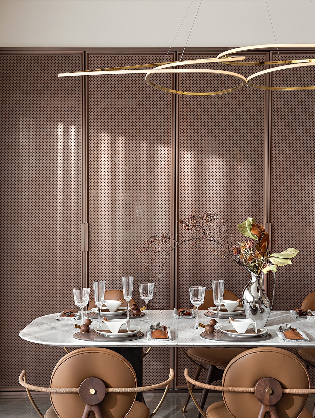 现代轻奢风格家装设计室内装修效果图-餐厅 现代轻奢风格家装设计室内装修效果图-餐厅