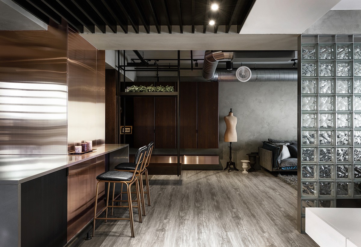 工业风风格家装设计室内装修效果图-餐厅吧台 工业风风格家装设计室内装修效果图-餐厅吧台