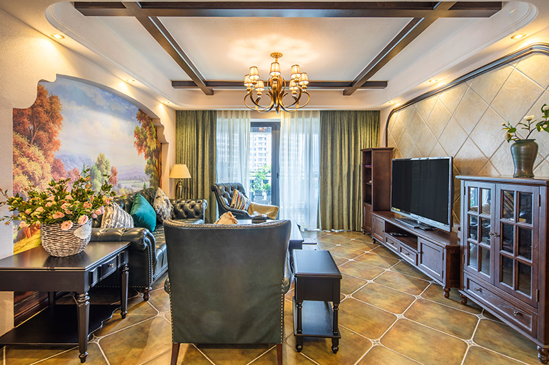 保利壹号公馆美式室内设计三居125平米风格装修案例-客厅 保利壹号公馆美式室内设计三居125平米风格装修案例-客厅