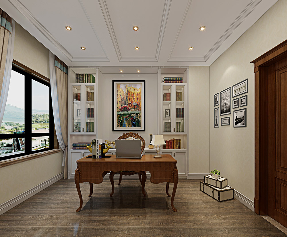 包头小白河别墅320平米简美风格装修案例-书房 包头小白河别墅320平米简美风格装修案例-书房