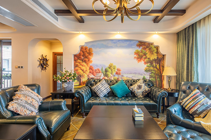 保利壹号公馆美式室内设计三居125平米风格装修案例-客厅沙发 保利壹号公馆美式室内设计三居125平米风格装修案例-客厅沙发