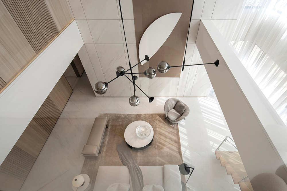 轻奢素雅风格室内家装案例效果图-客厅 轻奢素雅风格室内家装案例效果图-客厅