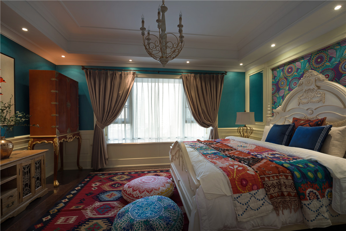 田园混搭风格家装设计室内装修效果图-卧室 田园混搭风格家装设计室内装修效果图-卧室