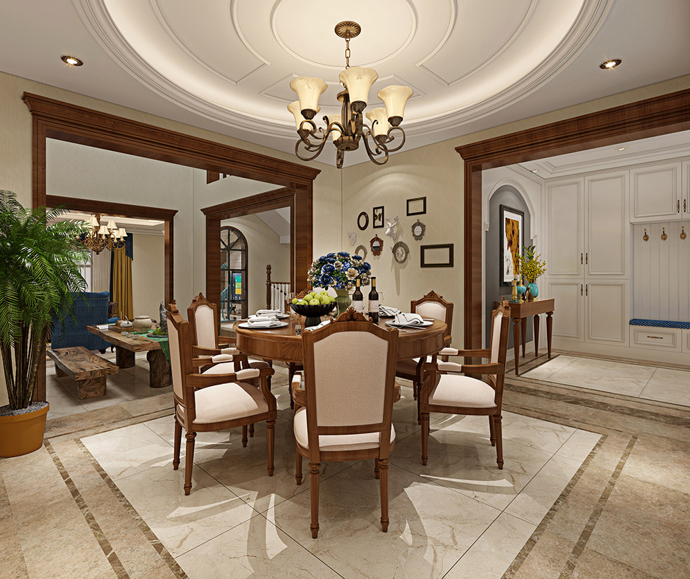 包头小白河别墅320平米简美风格装修案例-餐厅 包头小白河别墅320平米简美风格装修案例-餐厅
