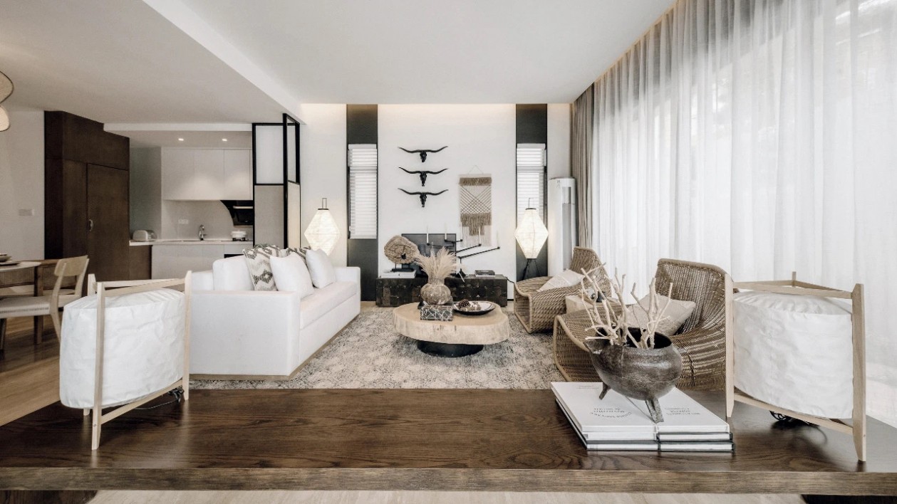 现代自然风格室内家装案例效果图-客餐厅 现代自然风格室内家装案例效果图-客餐厅