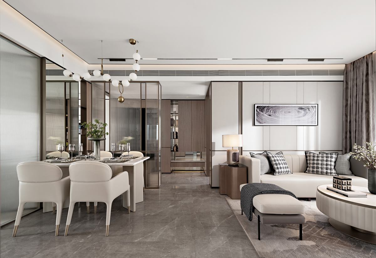 日式侘寂风格室内设计家装案例-客餐厅 日式侘寂风格室内设计家装案例-客餐厅