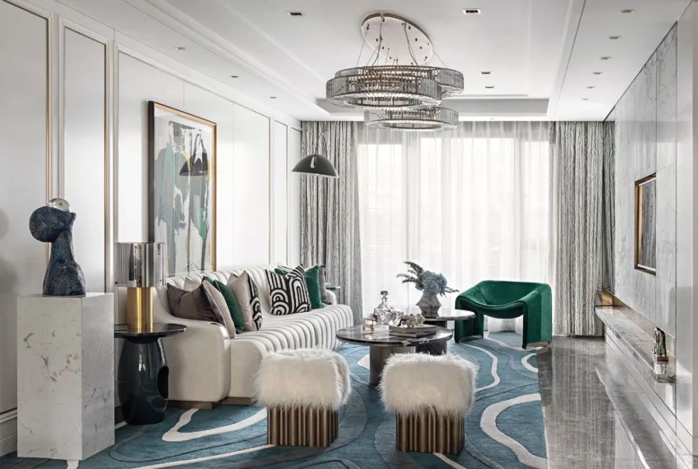 轻奢北欧风格室内家装案例效果图-客厅 轻奢北欧风格室内家装案例效果图-客厅