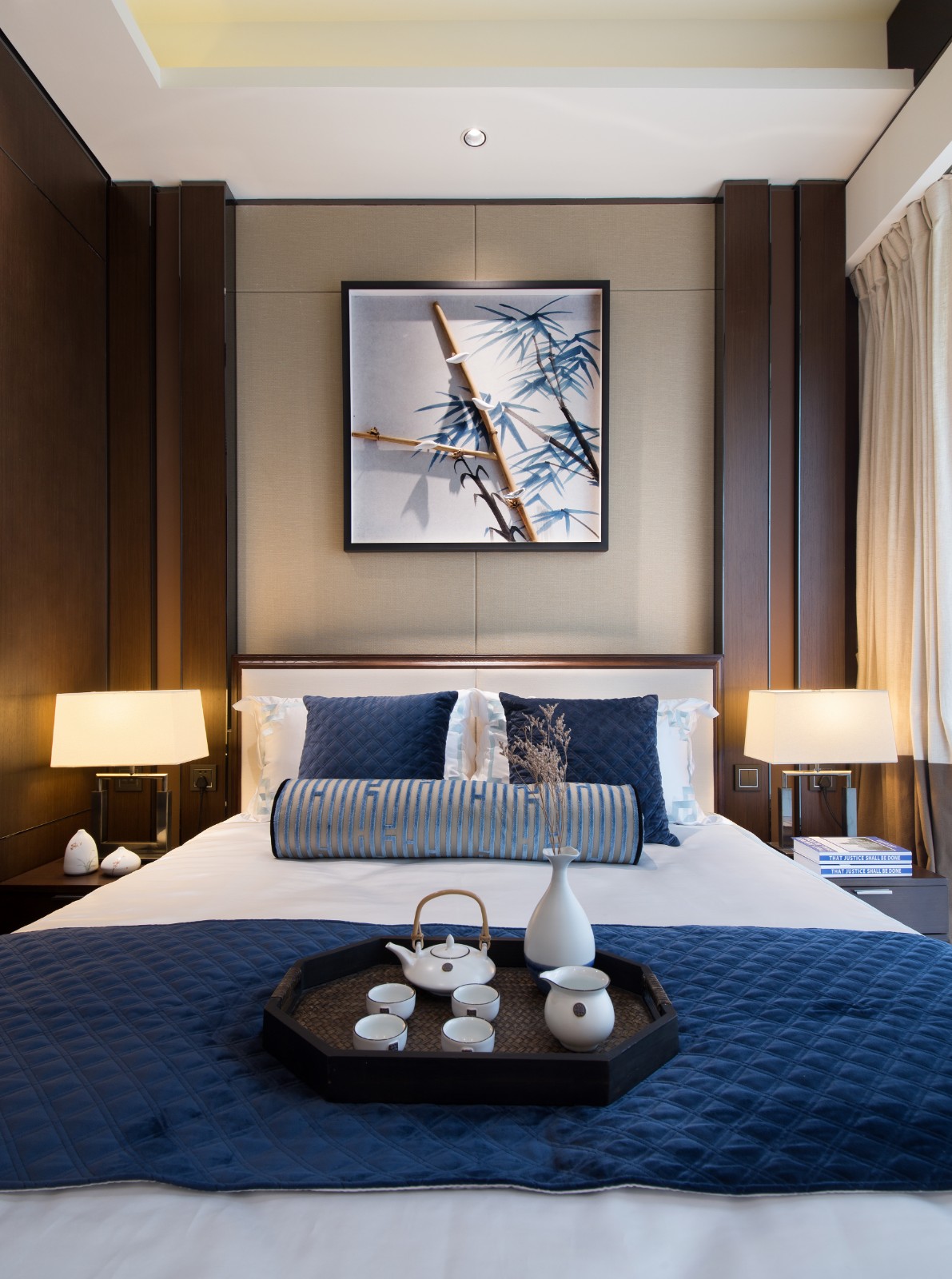 新中式风格室内设计家装案例-卧室 新中式风格室内设计家装案例-卧室