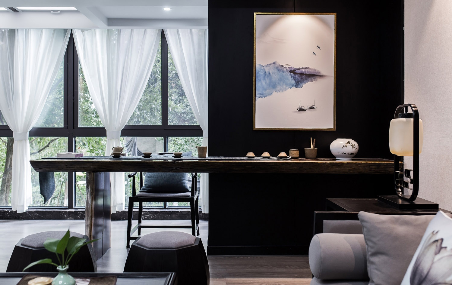 新中式风格家装设计室内装修效果图-吧台 新中式风格家装设计室内装修效果图-吧台