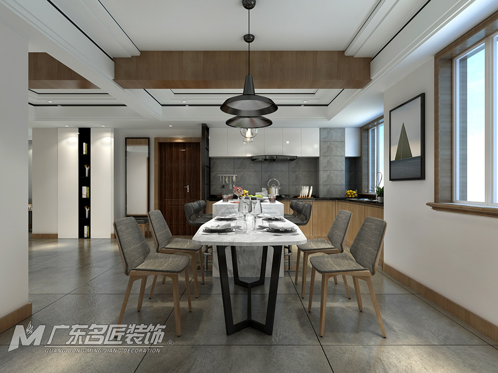 越峰怡景复式180平米北欧风格装修案例-厨餐厅 越峰怡景复式180平米北欧风格装修案例-厨餐厅